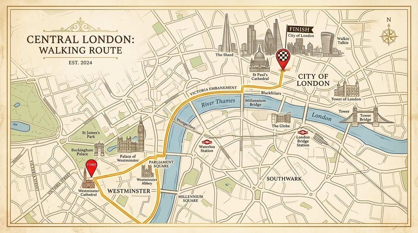 London Procession Route Map Watermark